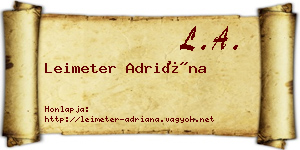 Leimeter Adriána névjegykártya